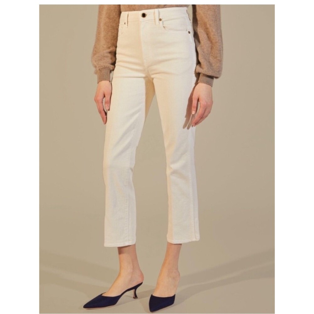 KHAITE Benny  Kick Flare Off White Jeans SZ 27